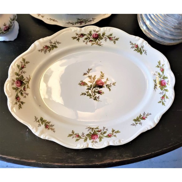 Vntage Johann Haviland Bavaria Germany Moss Rose Pink Floral Gold Trim 67 Pieces - Picture 5 of 10
